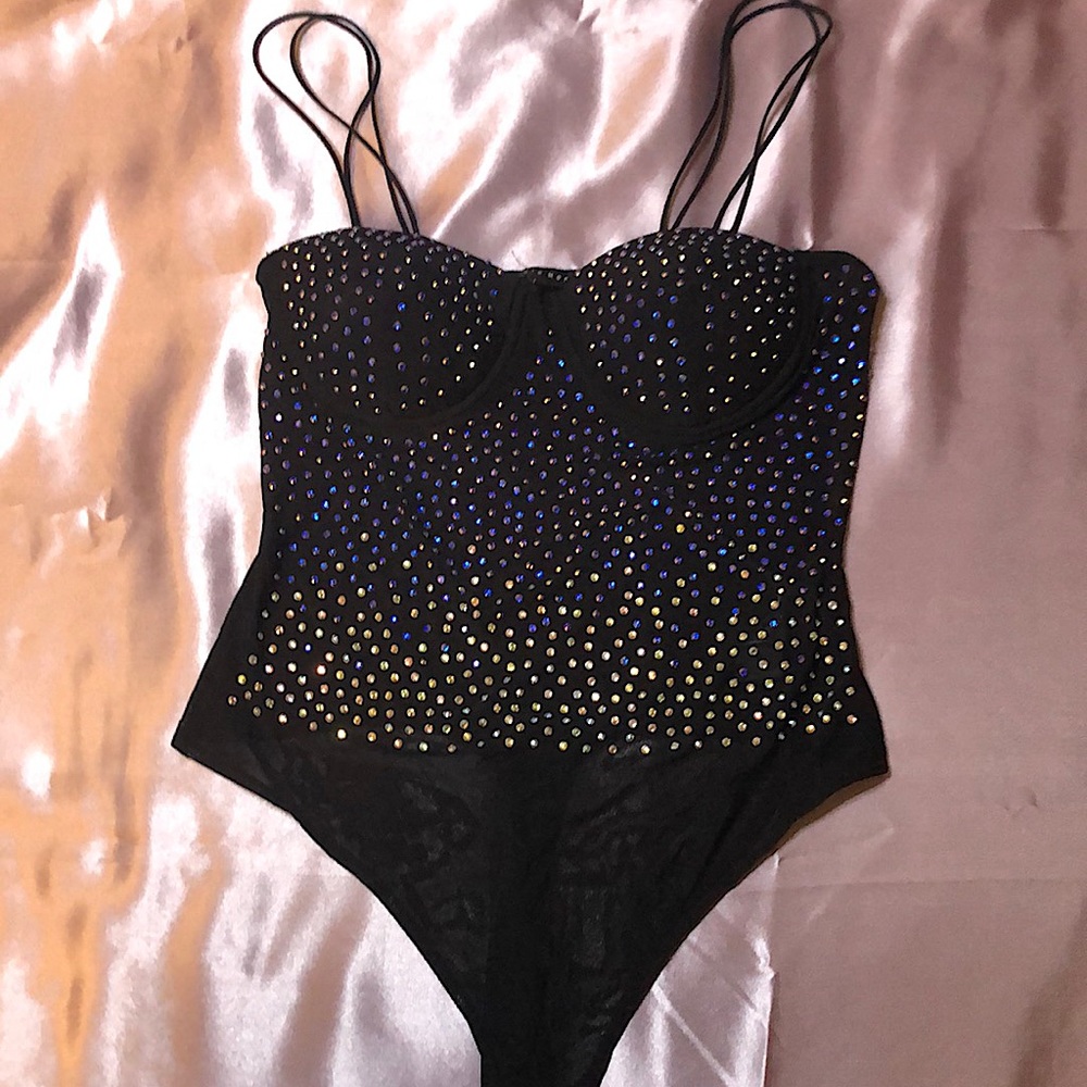 Black sparkly body suit